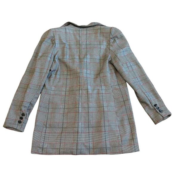 Walter Baker Plaid Long Length Oversized Blazer Jacket Black Button Size Large - Picture 6 of 12